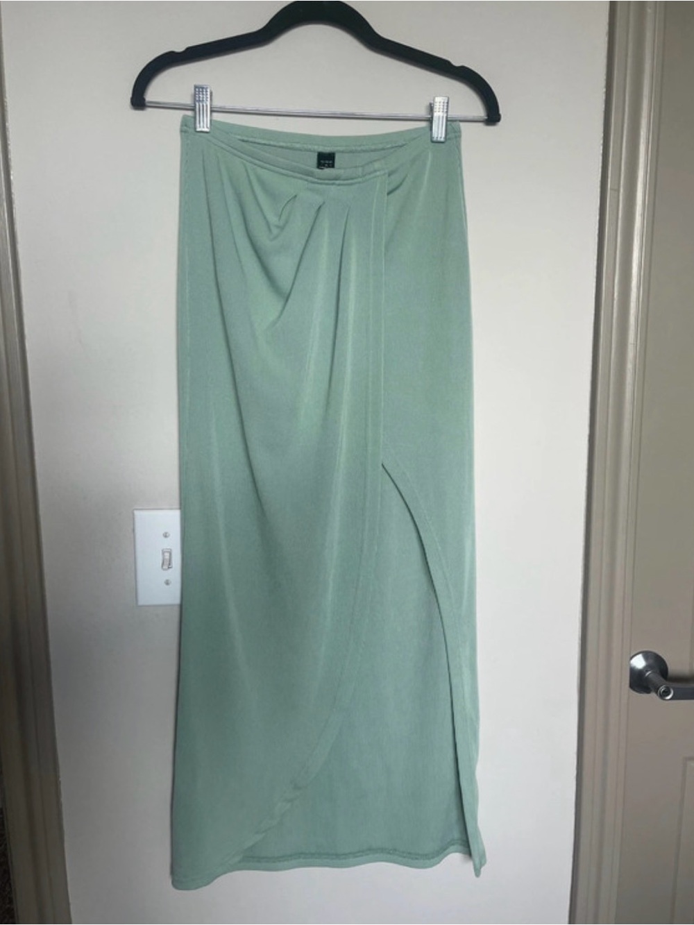 Mint Green Wrap Maxi Skirt